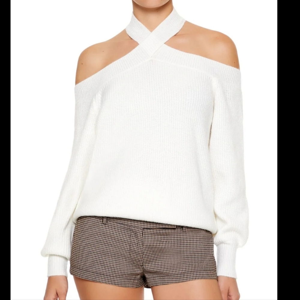 Forever 21 Criss-cross Off-Shoulder Sweater